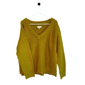 Women’s Large Lucky Brand Chunky Cable Knit V-Neck Sweater